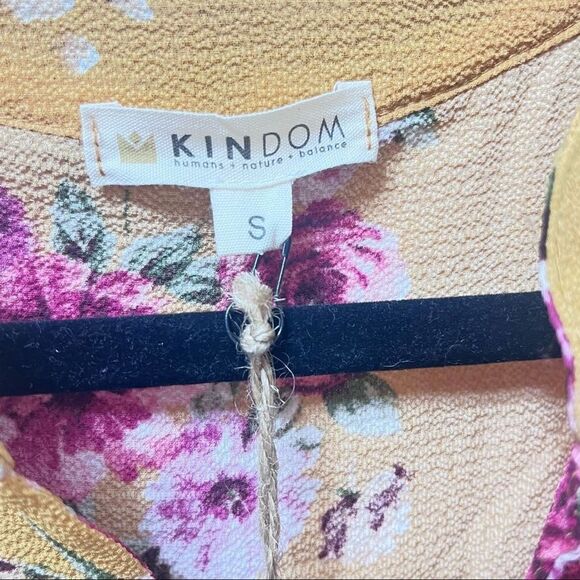 KINdom Shirt Dress‎ w/Handwoven, Gold/Marroon - Picture 8 of 15